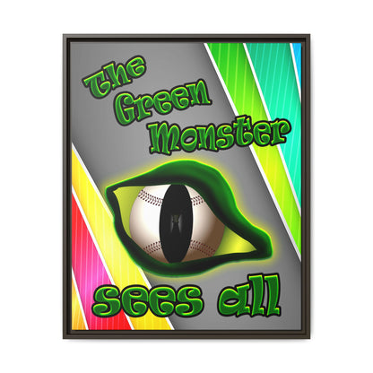 green monster - framed canvas art (rainbow split)