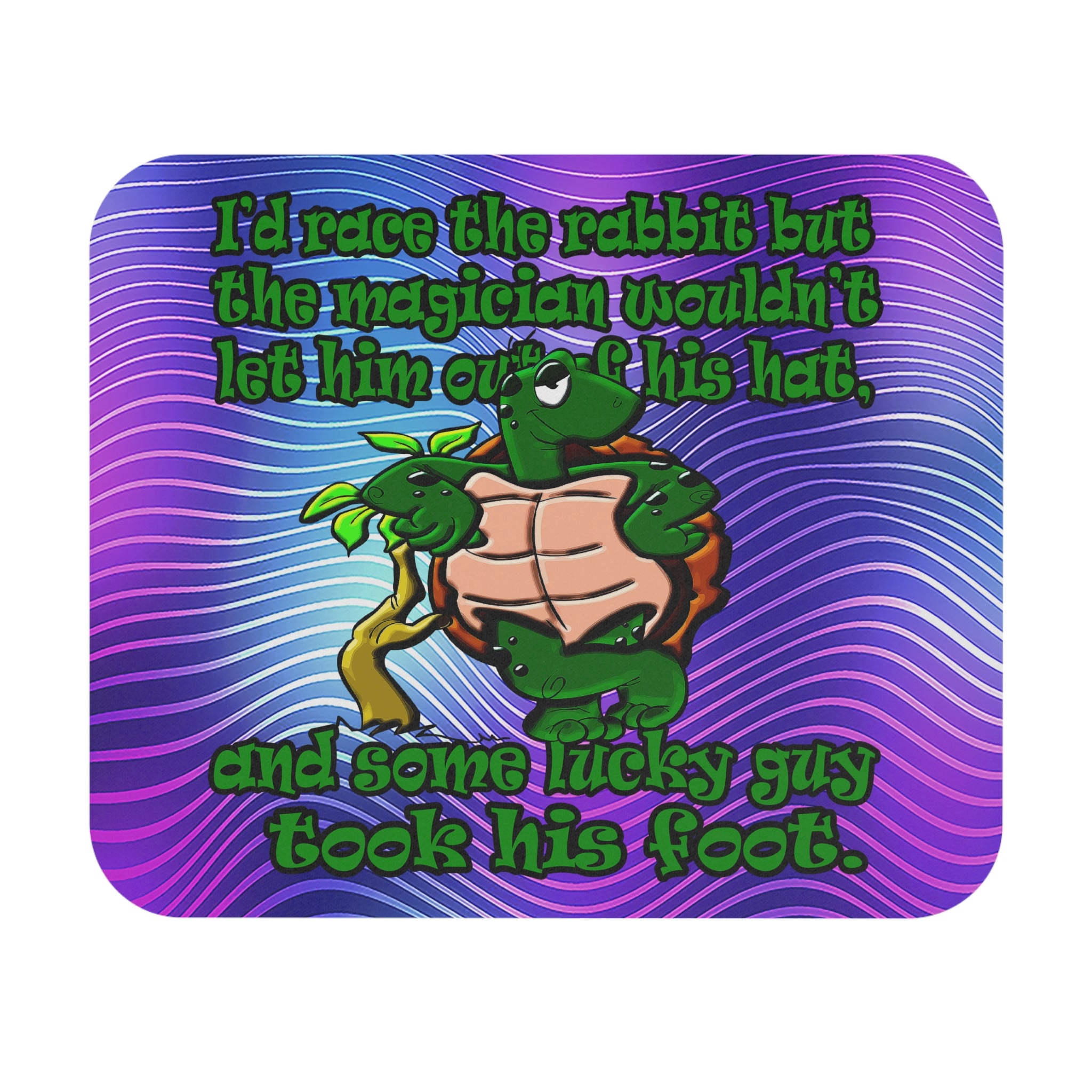 turtle race - Mouse Pad (Rectangle) (purple wave)