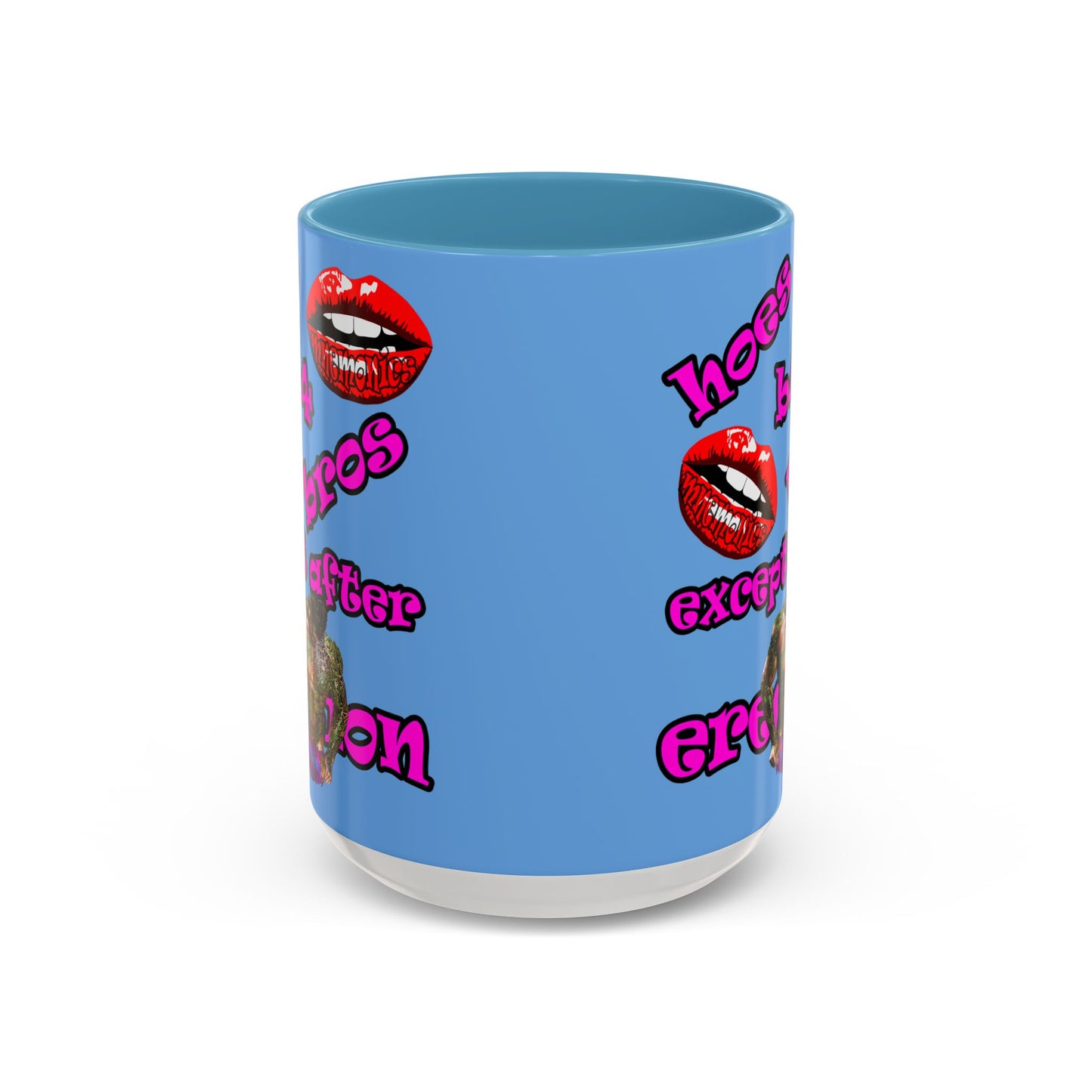 hoes b4 bros - Accent Mug (light blue)