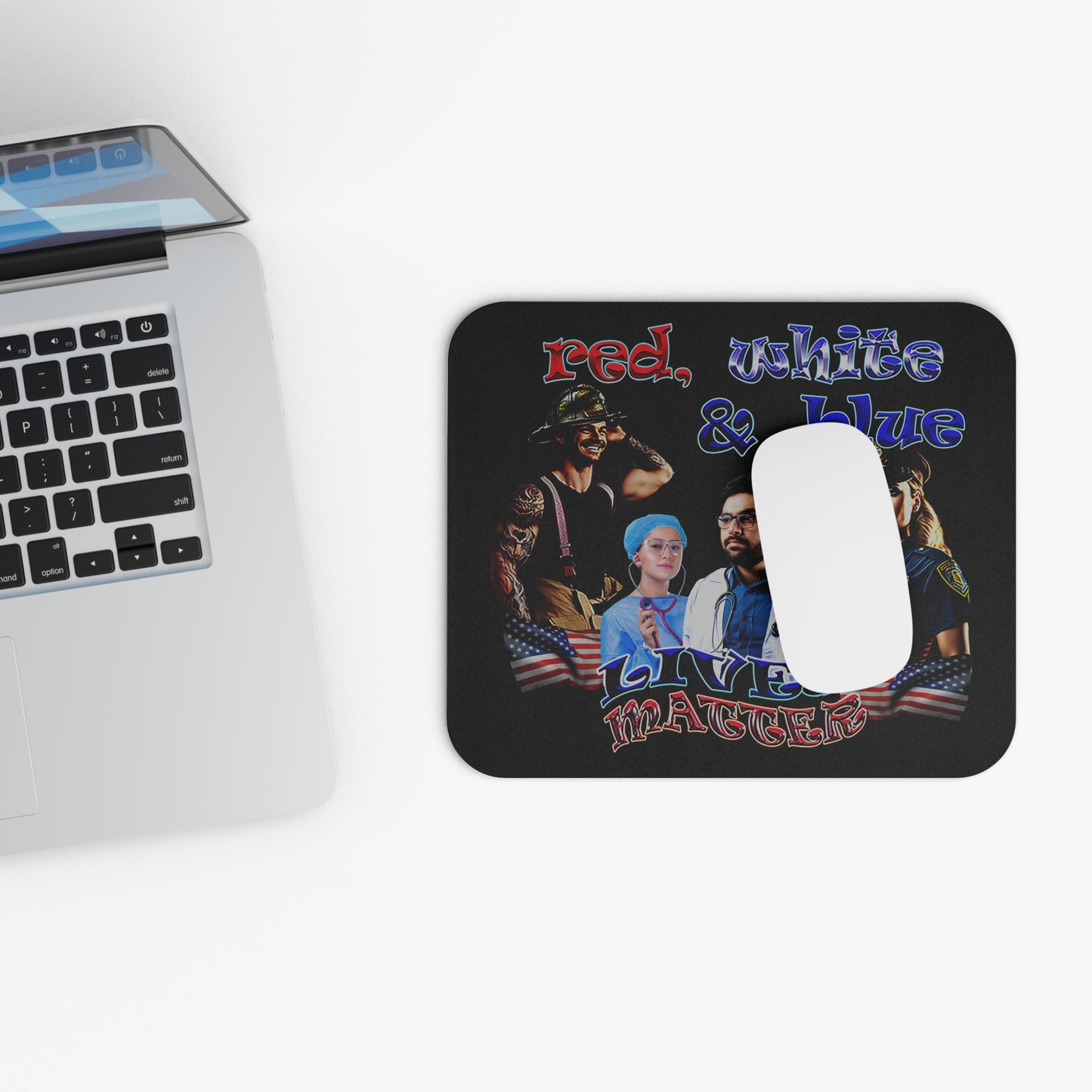 rw&b lives matter - Mouse Pad (Rectangle) (black)