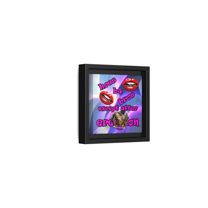 hoes b4 bros - framed canvas art (grey-pink wave)