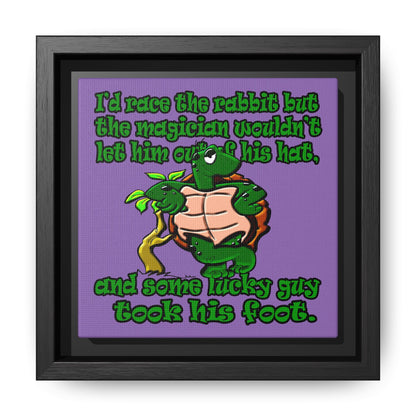 turtle race - framed canvas art (light purple)