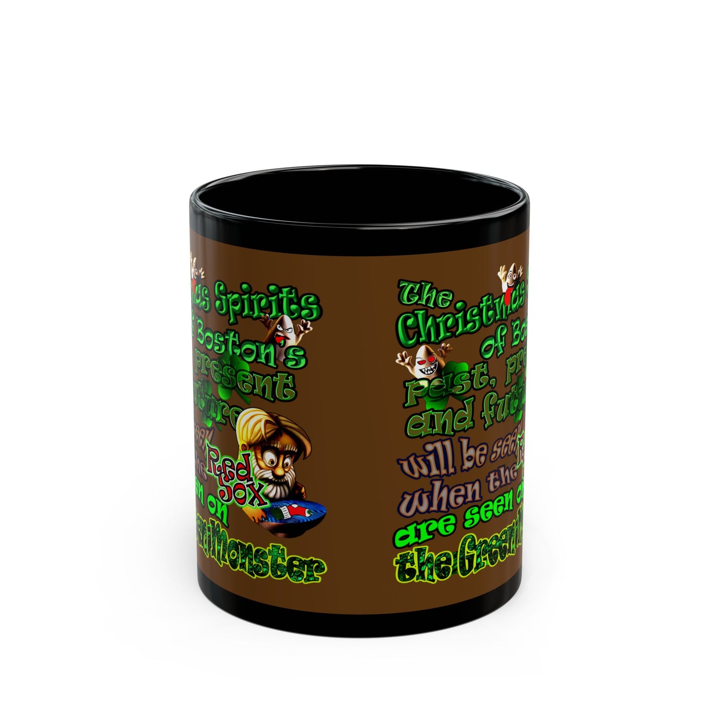 christmas spirits of boston - Black Mug (brown)