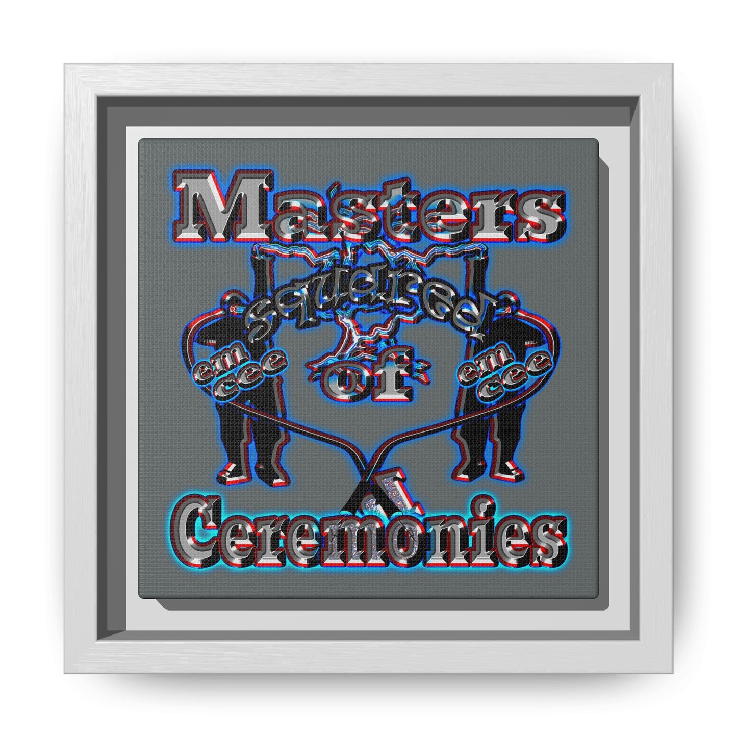 em cee squared - framed canvas art (dark grey)