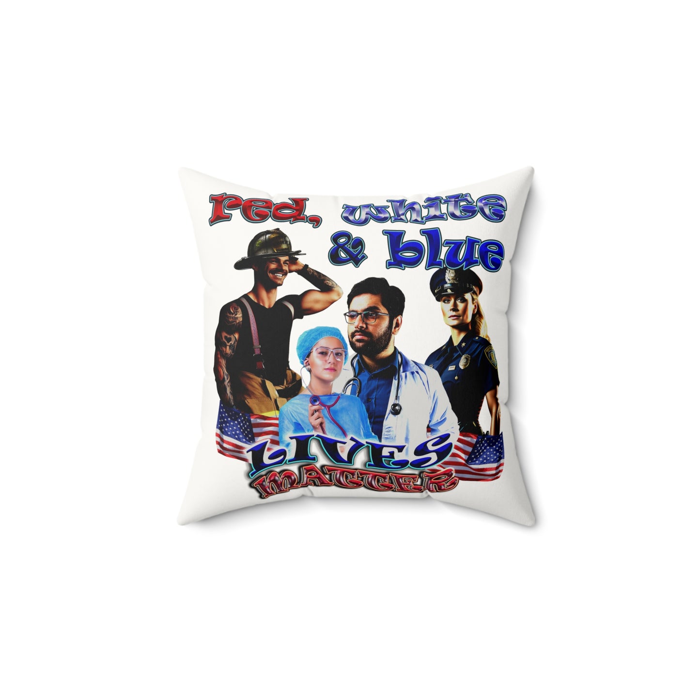 rw&b lives matter - Faux Suede Square Pillow - (white)