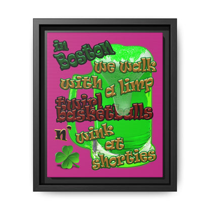 celtics logo - framed canvas art (pink)