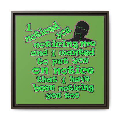 noticed you noticing - framed canvas art (green)
