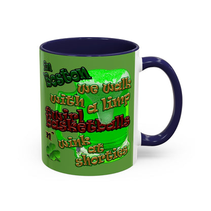 celtics logo - Accent Mug (green)