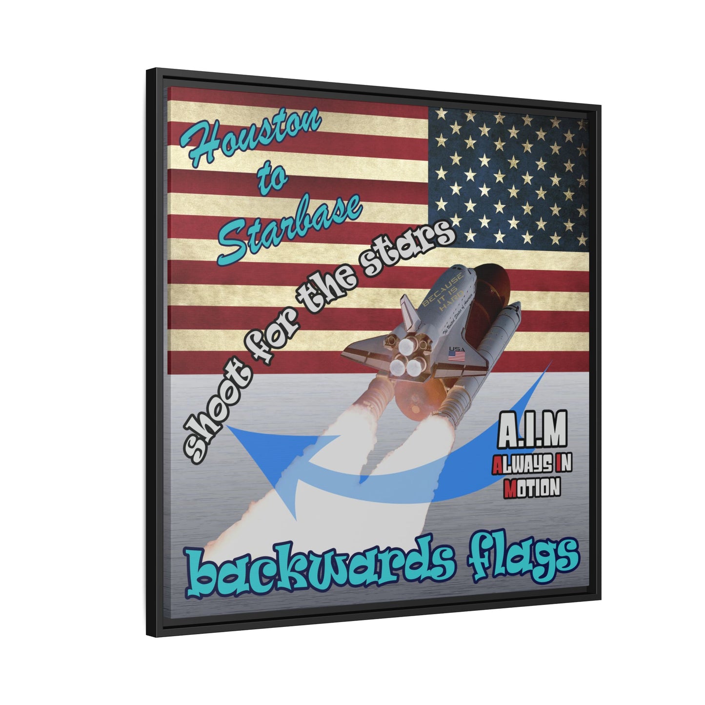 shoot for the stars - framed canvas art (brushed nickel)
