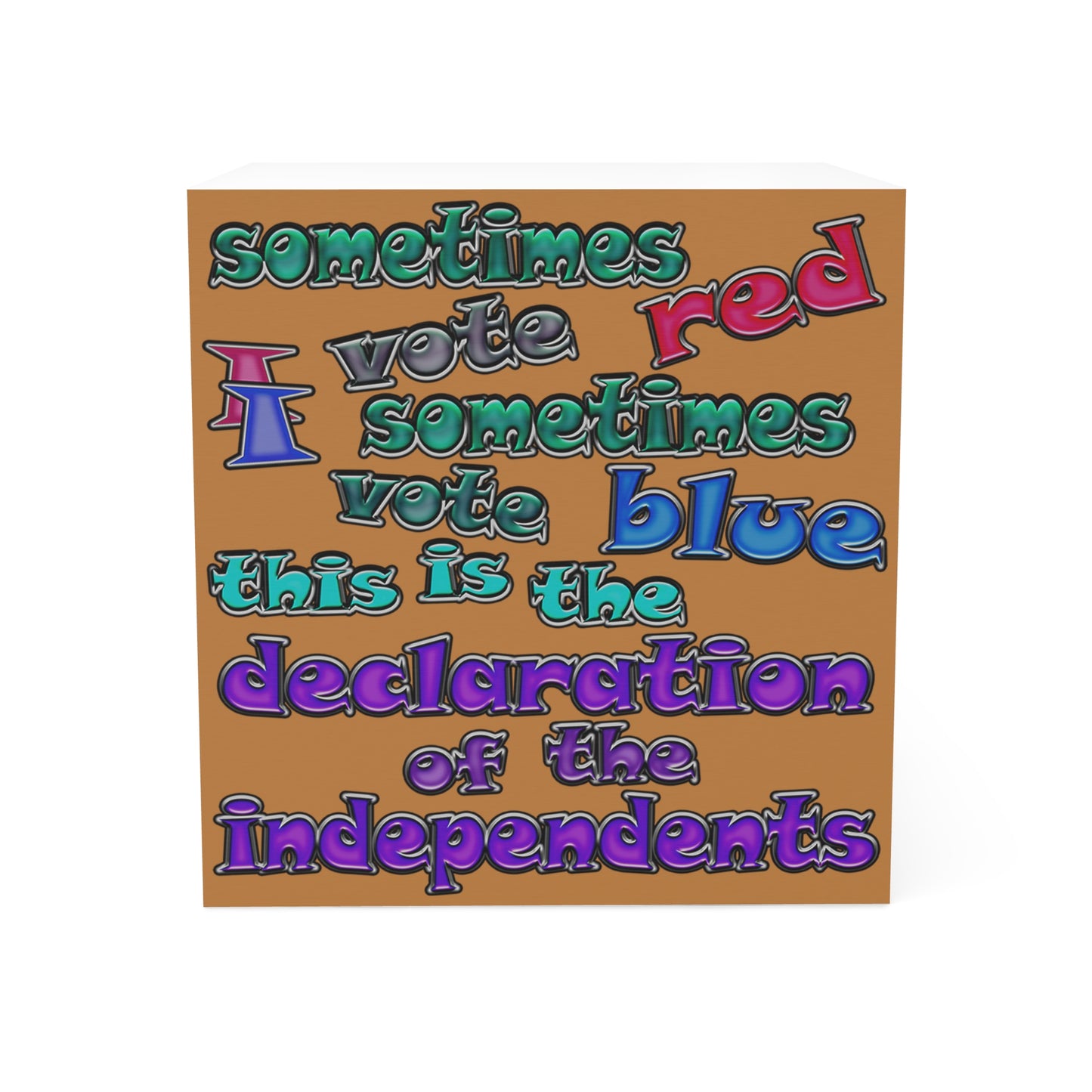 declaration of the independents - note cube (light brown)