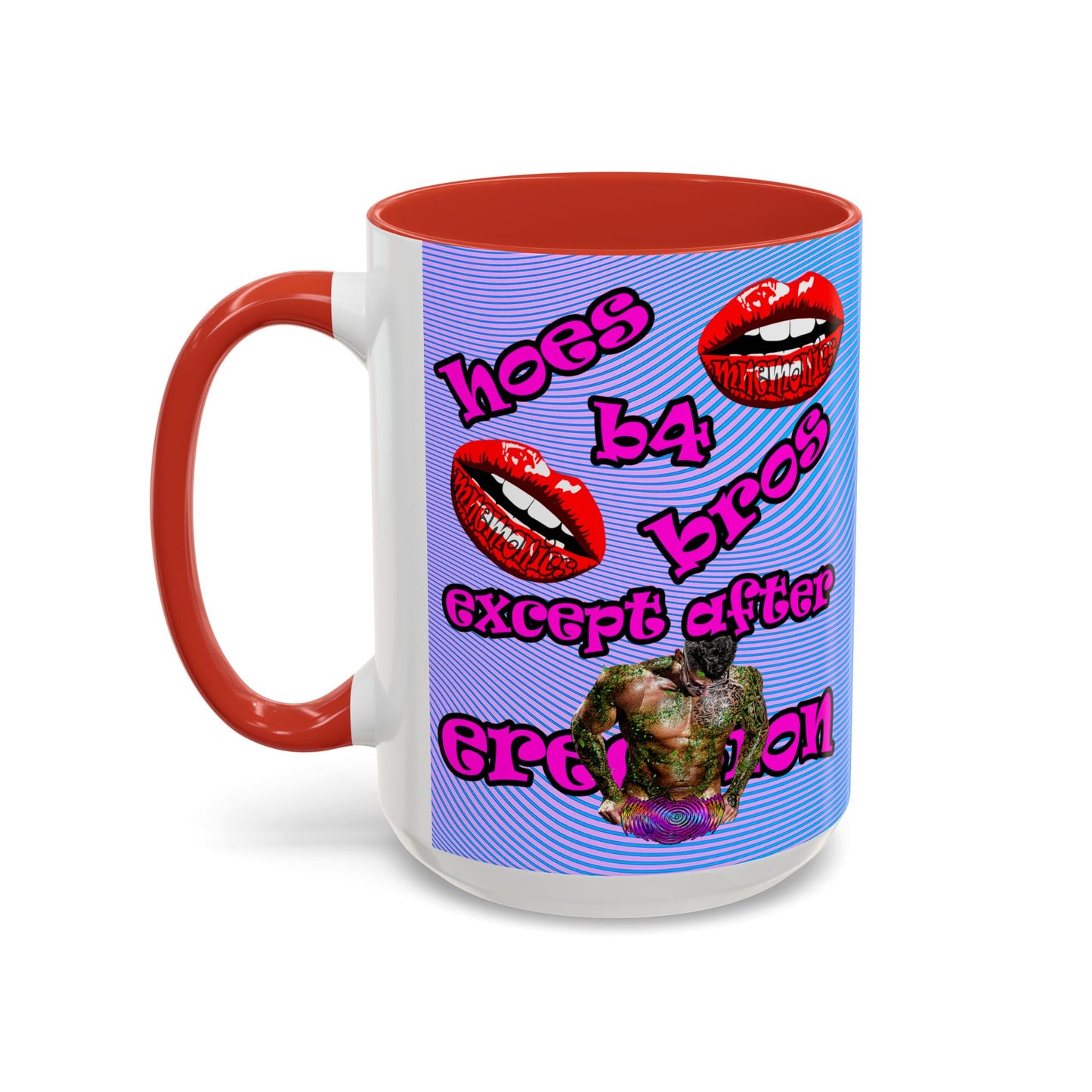 hoes b4 bros - Accent Mug (light blue-purple wave)