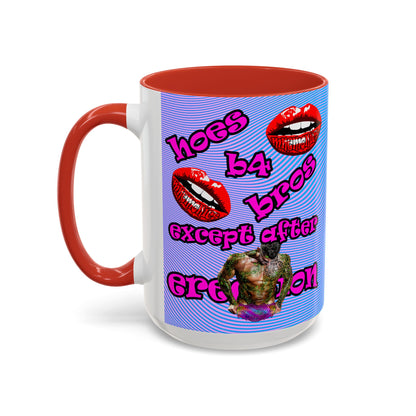 hoes b4 bros - Accent Mug (light blue-purple wave)