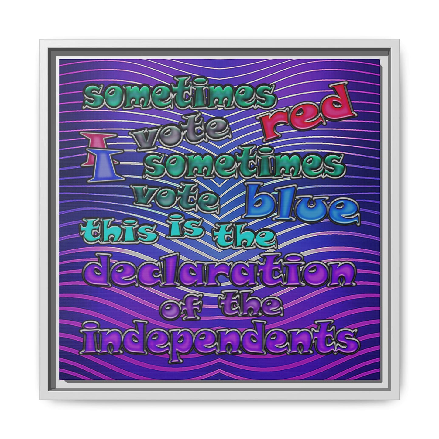 declaration of the independents - framed canvas art (purple wave)