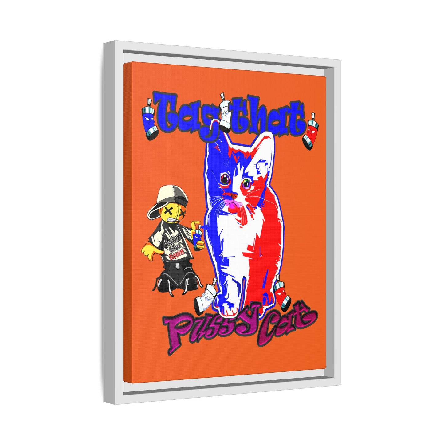 tag that - framed canvas art (orange)