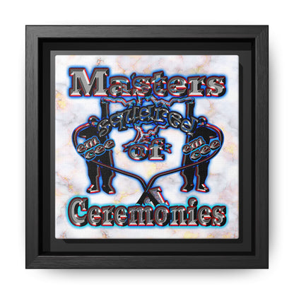 em cee squared - framed canvas art (white marble)