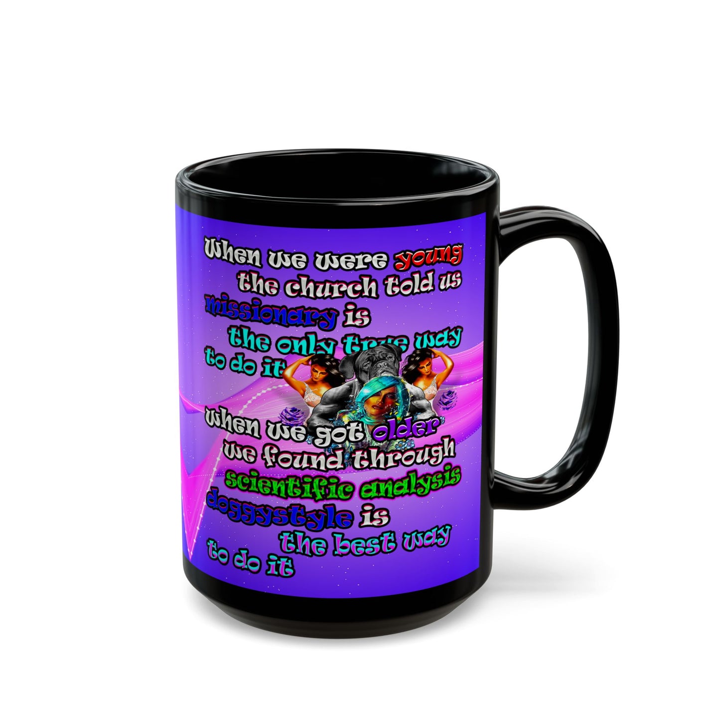 doggystyle - Black Mug (purple-pink wave)