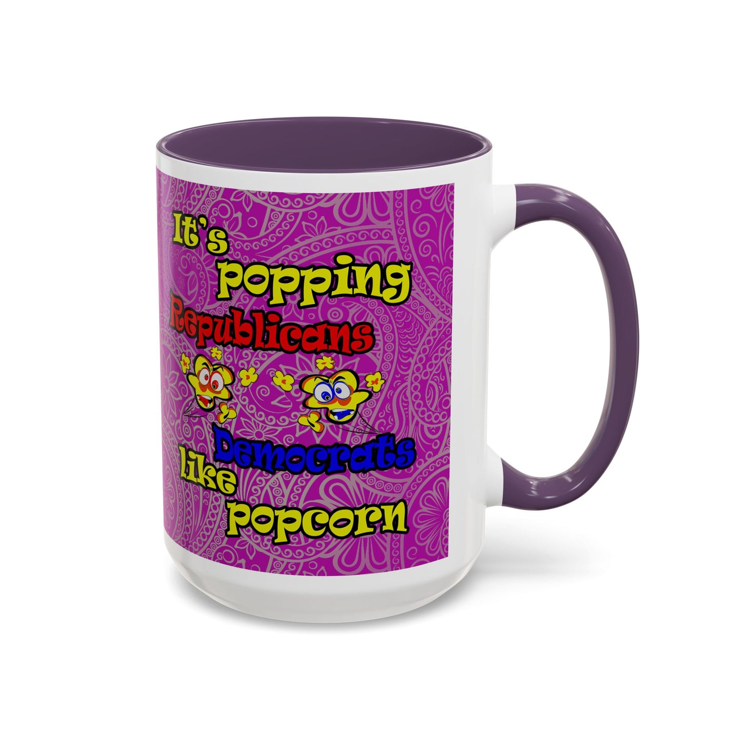 popping like popcorn - Accent Mug (pink swirl)