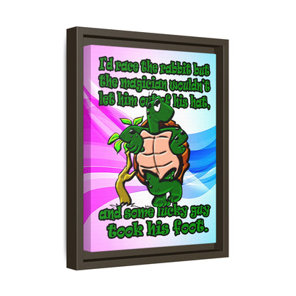 turtle race - framed canvas art (light blue-pink wave)