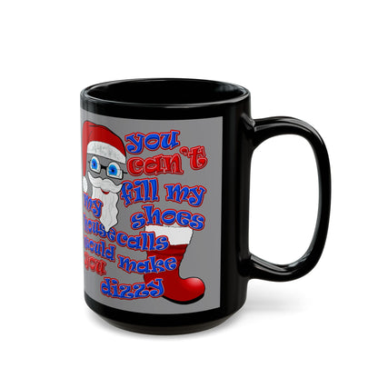 santa's shoes - Black Mug (grey)