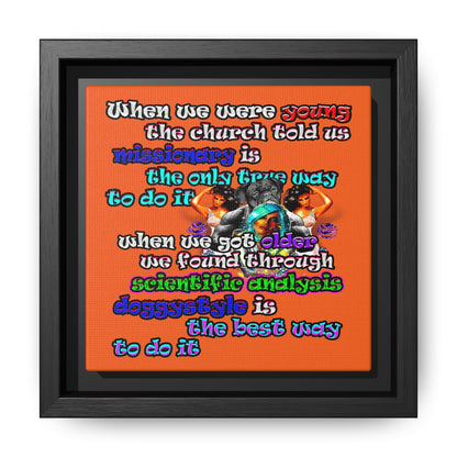 doggystyle - framed canvas art (orange)