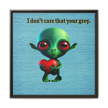 I don't care that your grey - framed canvas art (faded blue)