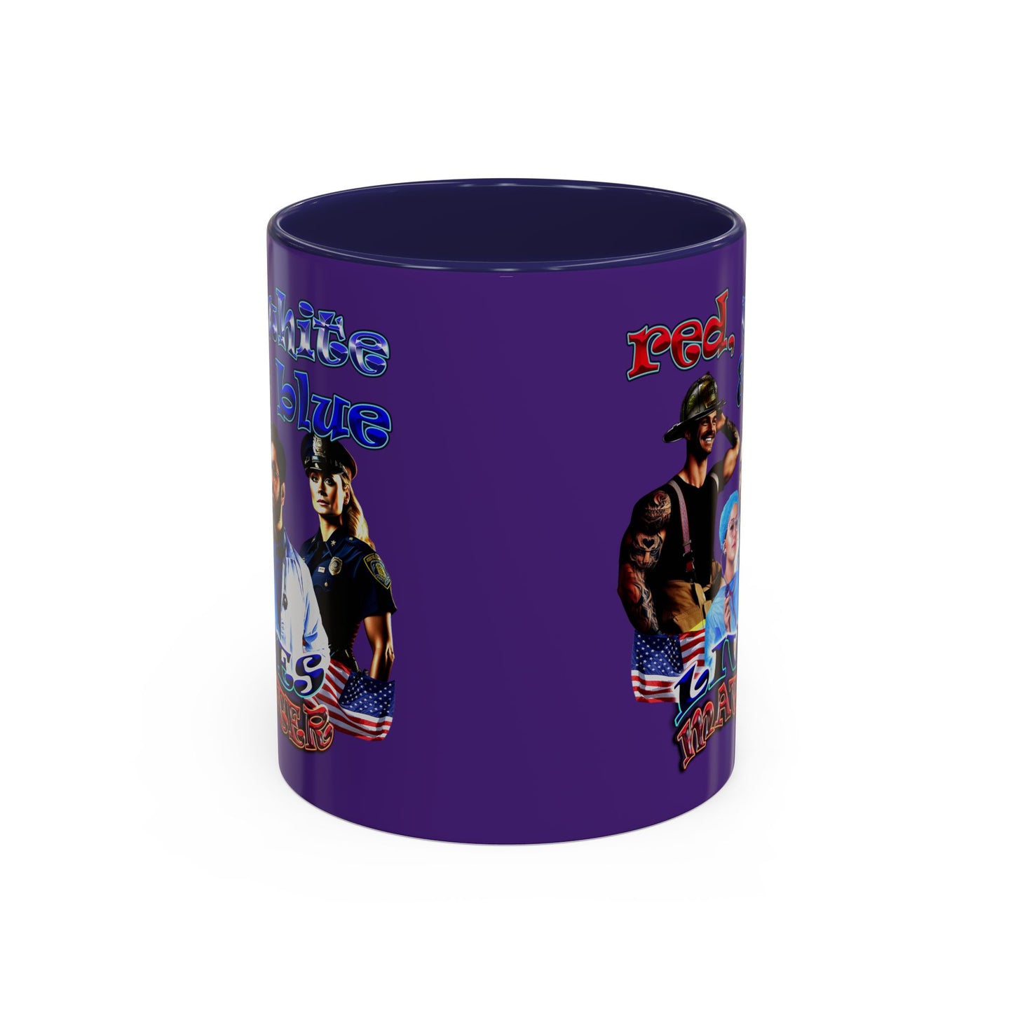 rw&b lives matter - Accent Mug (purple)