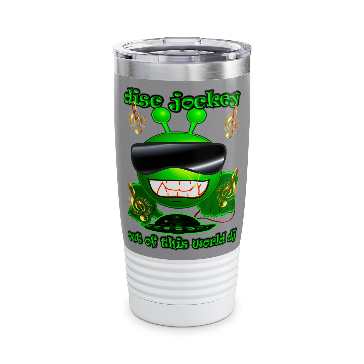 disc jockey - Ringneck Tumbler, 20oz (grey)