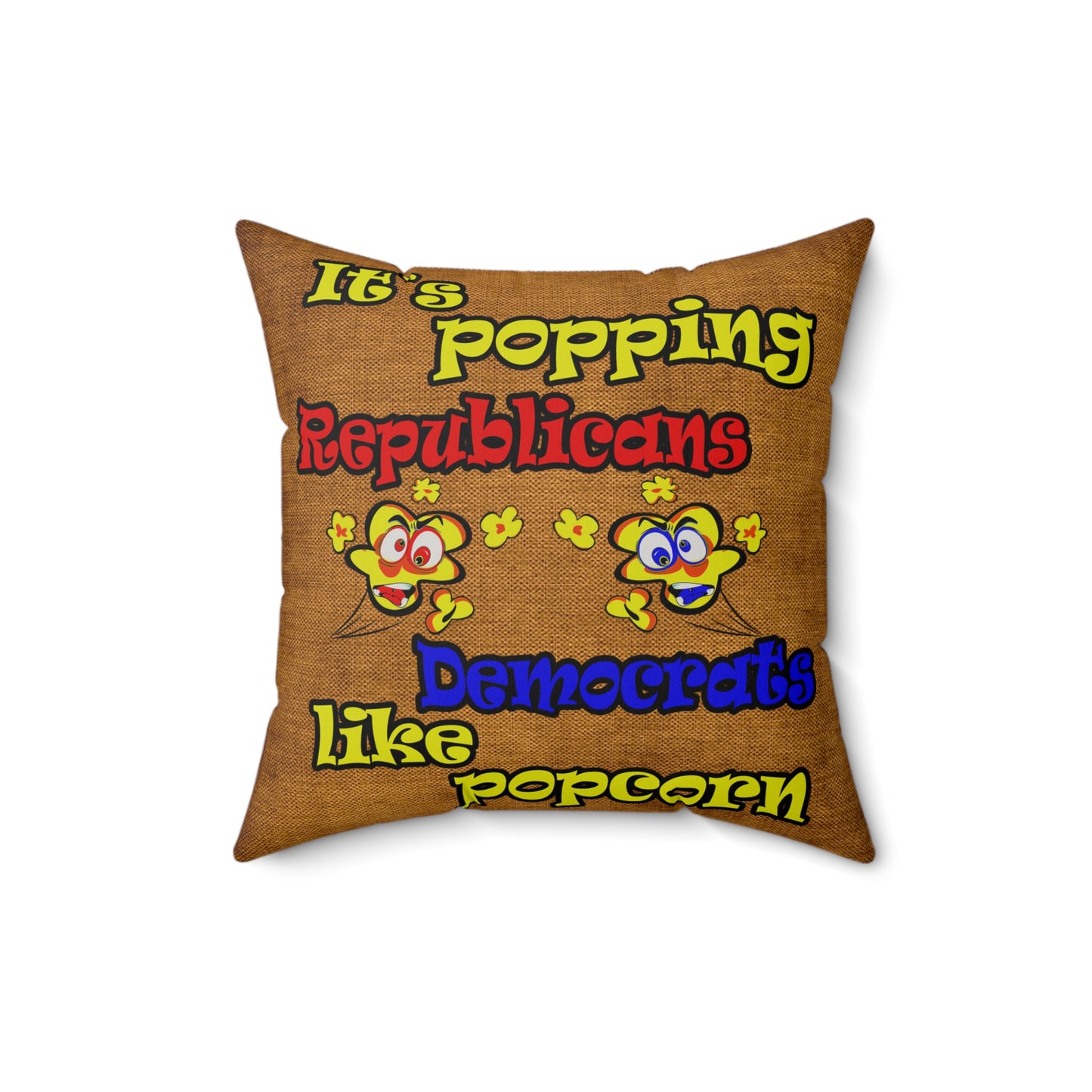 popping like popcorn - Faux Suede Square Pillow - (dichromatic brown papyrus)