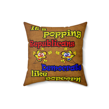 popping like popcorn - Faux Suede Square Pillow - (dichromatic brown papyrus)