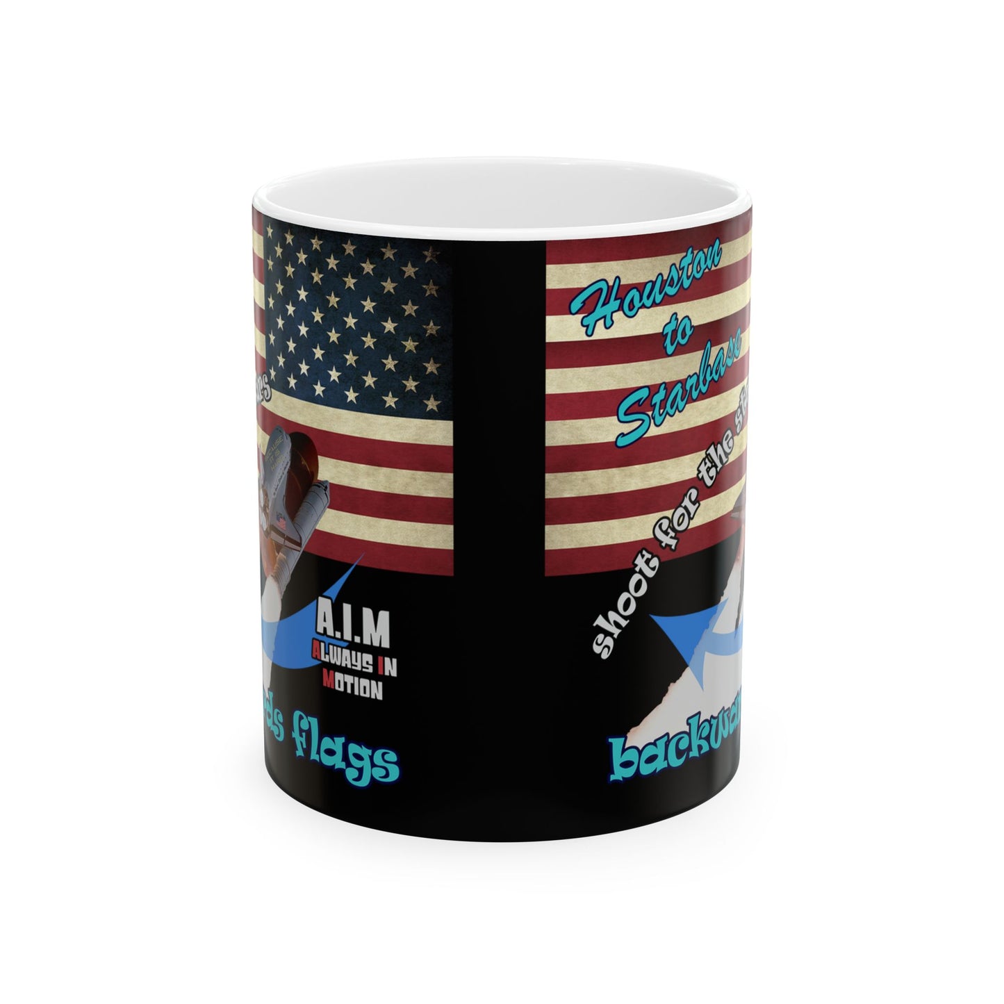 shoot for the stars - White Mug (black)