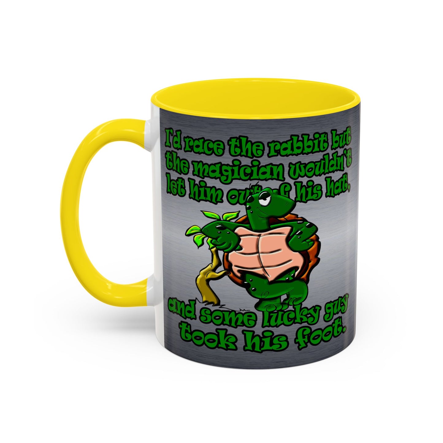 turtle race - Accent Mug (brushed nickel)