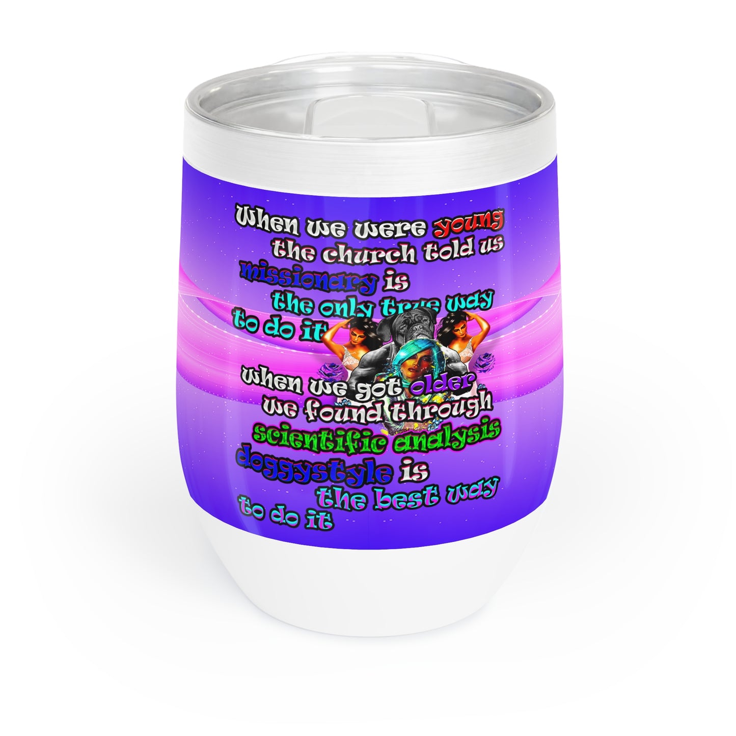 doggystyle - Chill Wine Tumbler (purple-pink wave)
