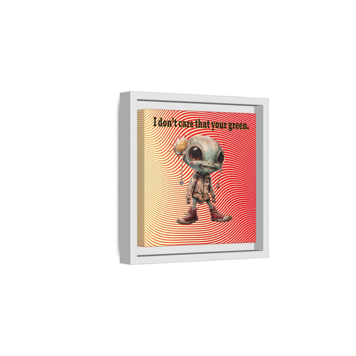 I don't care that your green - framed canvas art (yellow-orange wave)