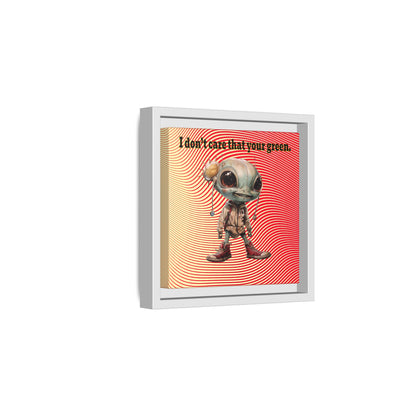 I don't care that your green - framed canvas art (yellow-orange wave)