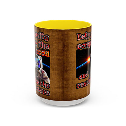 defy conquer reach - Accent Mug (brown papyrus)