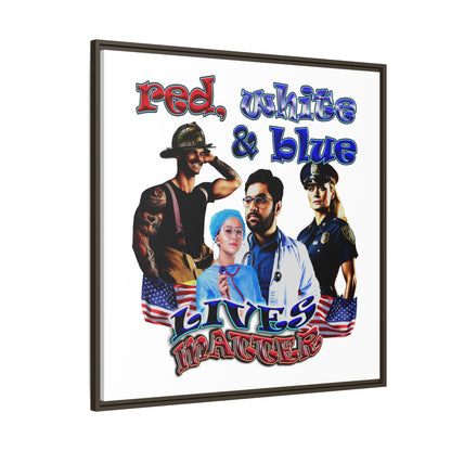 rw&b lives matter - framed canvas art (white)