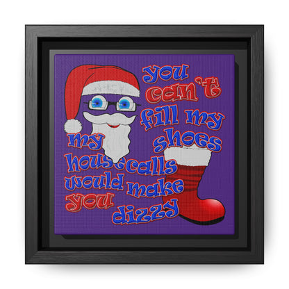 santa's shoes - framed canvas art (purple)