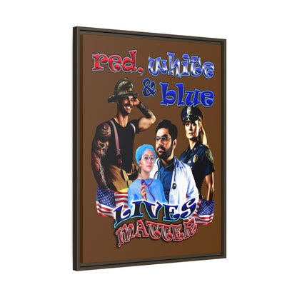 rw&b lives matter - framed canvas art (brown)