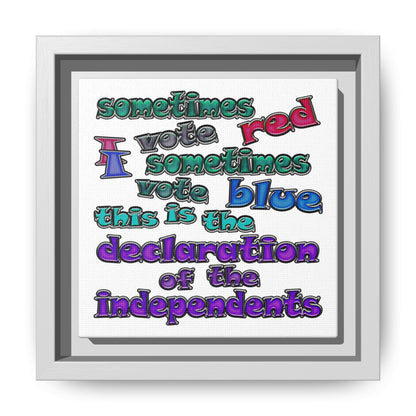declaration of the independents - framed canvas art (white)