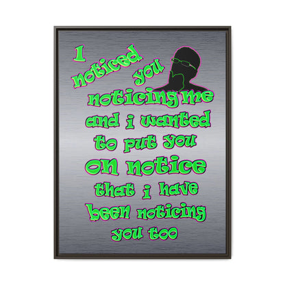 noticed you noticing - framed canvas art (brushed nickel)