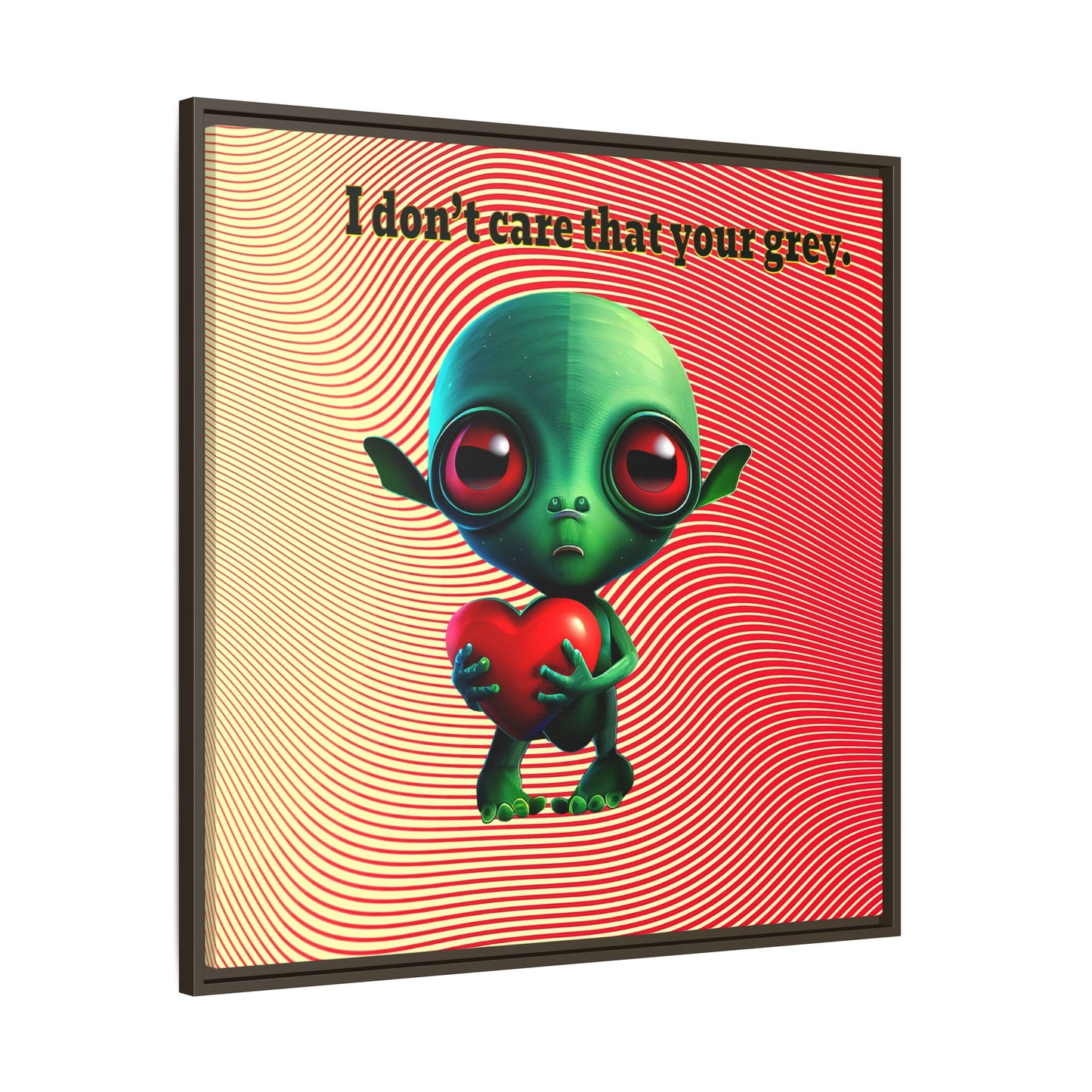 I don't care that your grey - framed canvas art (yellow-orange wave)