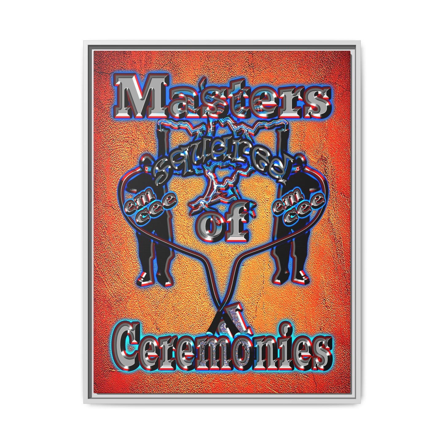em cee squared - framed canvas art (burnt orange)