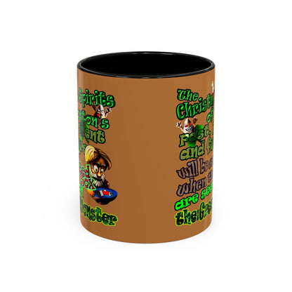 christmas spirits of boston - Accent Mug (light brown)