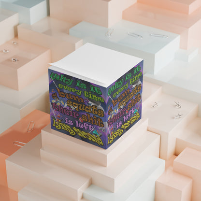 the bum's shit - note cube (grey-pink wave)