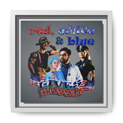 rw&b lives matter - framed canvas art (grey-light grey)