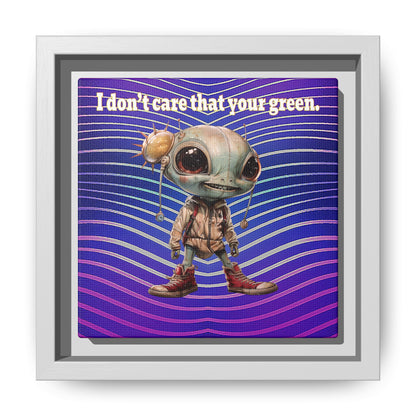 I don't care that your green - framed canvas art (purple wave)