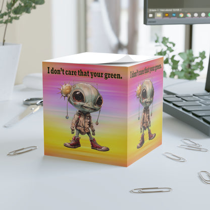I don't care that your green - note cube (color blur)