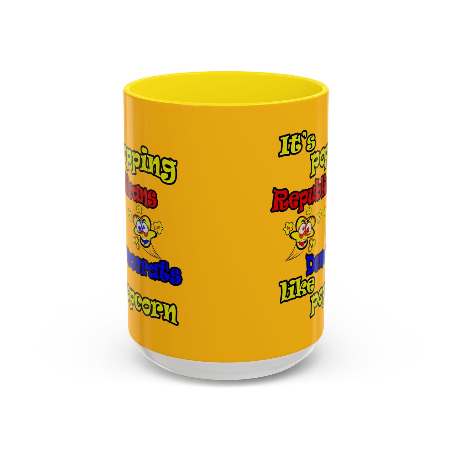 popping like popcorn - Accent Mug (yellow)
