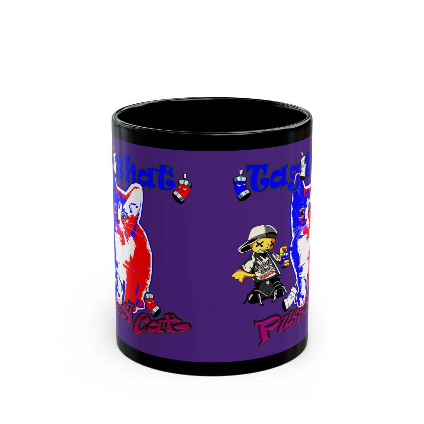 tag that - Black Mug (purple)