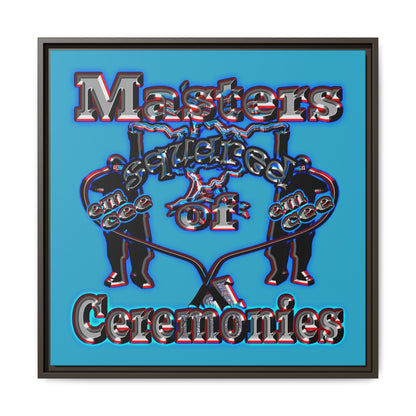 em cee squared - framed canvas art (turquoise)